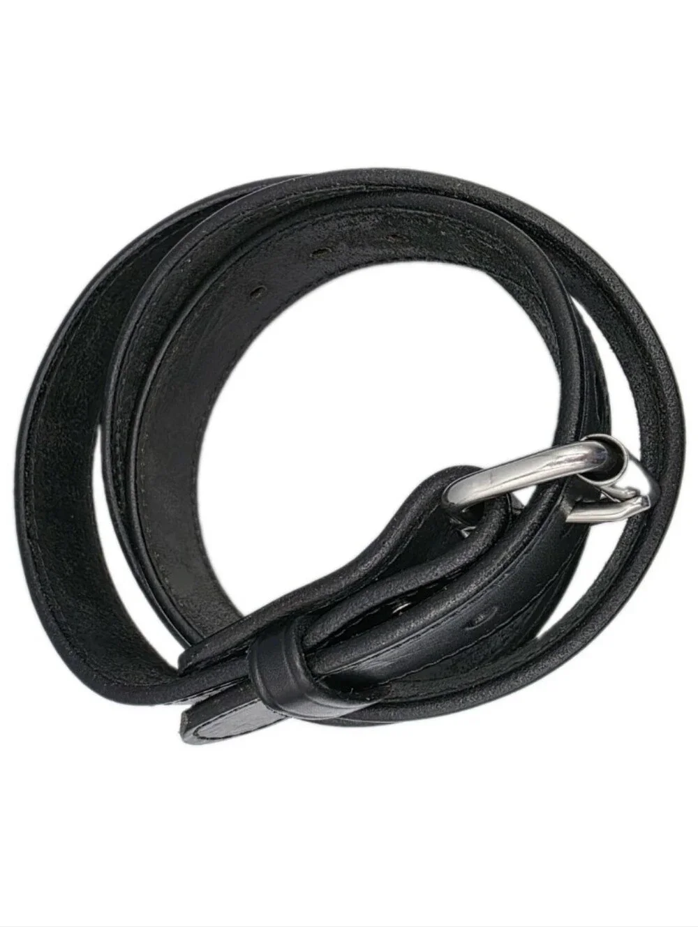 Hanks Belts Mens Gunner Stitched Black Leather Belt Size 56 Full Grain Leather